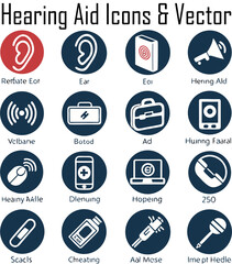 Hearing AId Icons Set