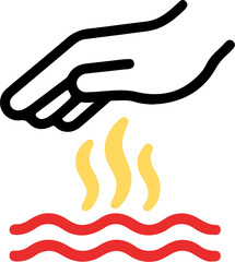 화상 뜨거움 주의 아이콘