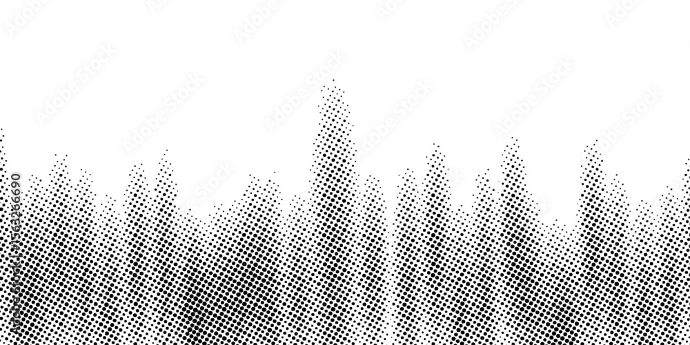Poster halftone dripping texture – abstract black dot gradient background design.