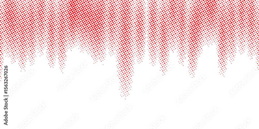 Poster red halftone drip texture – abstract gradient dotted background vector design.