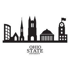 Fototapeta premium Ohio State University Silhouette Featuring Thompson Library Tower