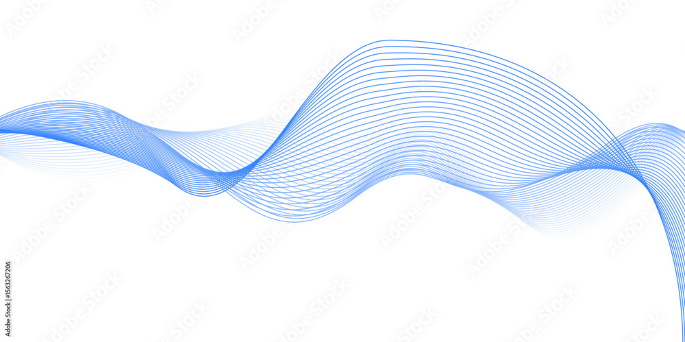 Aufkleber blue abstract wave line vector – smooth flowing curve background for modern design.