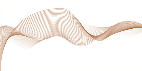 Coffee Color Flowing Wave – Abstract Line Vector Background with Smooth Curves.
