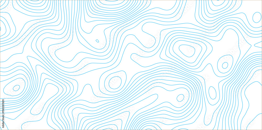 Poster minimal blue contour line pattern – abstract topographic terrain background.