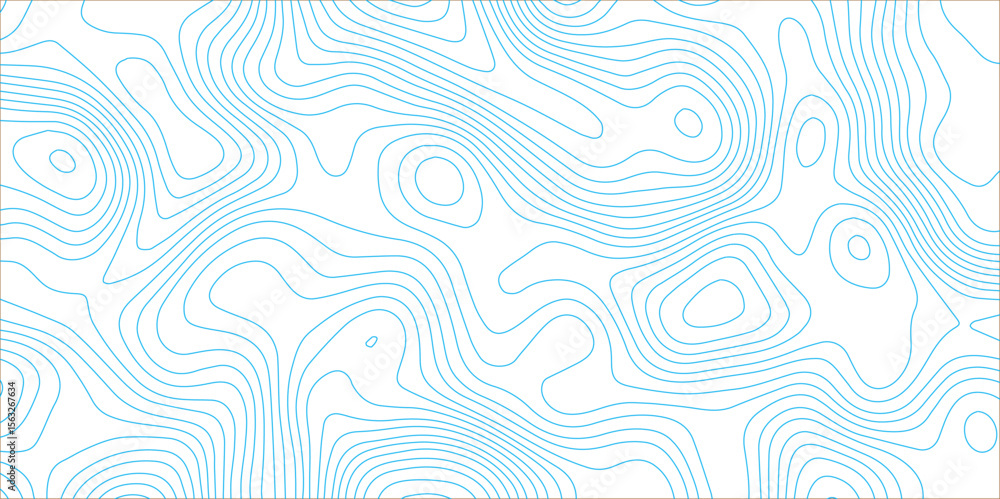 Poster blue topographic line background – abstract terrain contour map vector art.
