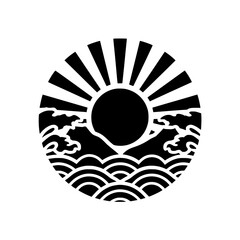 Obraz premium Modern black and white flag icon with a minimalist design suitable for a website or application