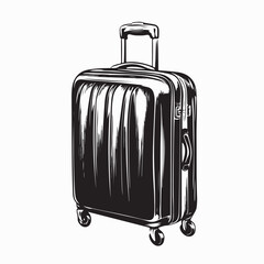 Black Suitcase Image vector Isolated on white background.