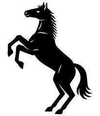 立ち上がる馬のシルエット