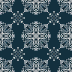 Traditional, ethnic, motifs. Lace seamless pattern. Mandala oriental ornament. Vector design for printing on fabric or paper. Hand drawn background.