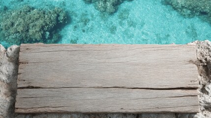 A wooden plank overlooks azure waters in Mauritius, inviting serenity seekers celebrating Ocean Day and World Relaxation Day