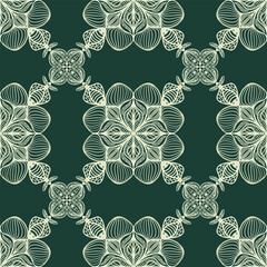 Lace seamless pattern. Floral ornament, traditional, ethnic, motifs. Vector. Template for textile, wallpaper, packaging, interior design, printing.