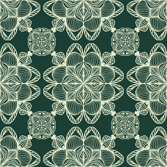 Floral decorative seamless pattern. Ornament, traditional, ethnic, motifs. Vector. Template for fabric, wallpaper, packaging, interior design, printing.
