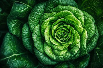 Fototapeta premium Close-up of fresh green lettuce in a hydroponic farm, showcasing healthy and sustainably grown produce, Generative AI
