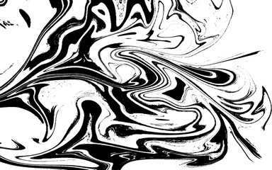 Abstract marble texture. Black and white background. Handmade technique.