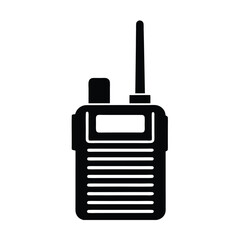 Obraz premium Monochrome silhouette illustration of a walkie talkie communication device for safety and emergency purposes