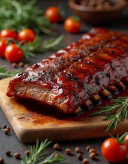 Smoked BBQ Ribs with Fresh Garnish