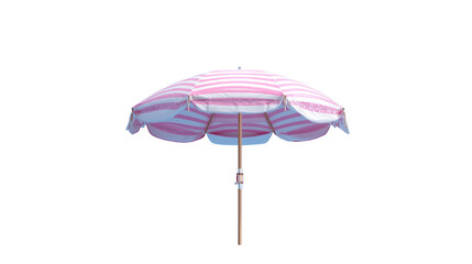Obraz premium Stylized 3D beach umbrella with holographic wifi symbol hovering above, tech-travel fusion, transparent PNG