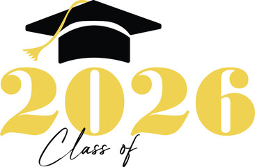 Class of 2026 Graduation Celebration Vector Illustration – Festive Congrats Design for Social Media & Announcements