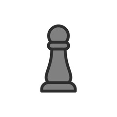 Chess Pawn Icon Game Strategy Board Play Smart Logic Challenge Modern Line Art Outline Minimal First Move