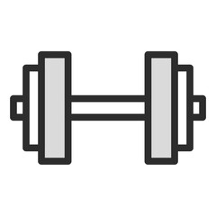 Dumbbell Icon Gym Weightlifting Exercise Fitness Strength Training Modern Line Art Outline Minimal Workout Equipment