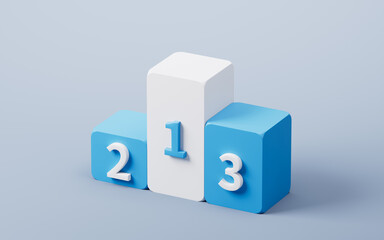 Obraz premium Competition rankings podium steps, 3d rendering.