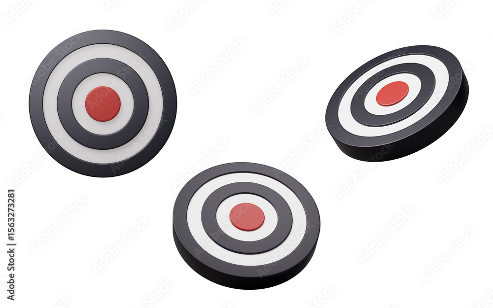 Poster target center with business target concept, 3d rendering.