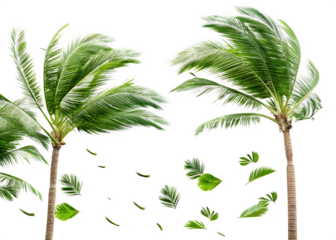  breezy look of tropical foliage isolated on white background PNG ,ai generated