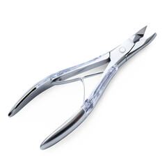 Obraz premium Nail Clippers: Close-up shot of a sleek, polished nail clipper, capturing its sharp blades and ergonomic design.
