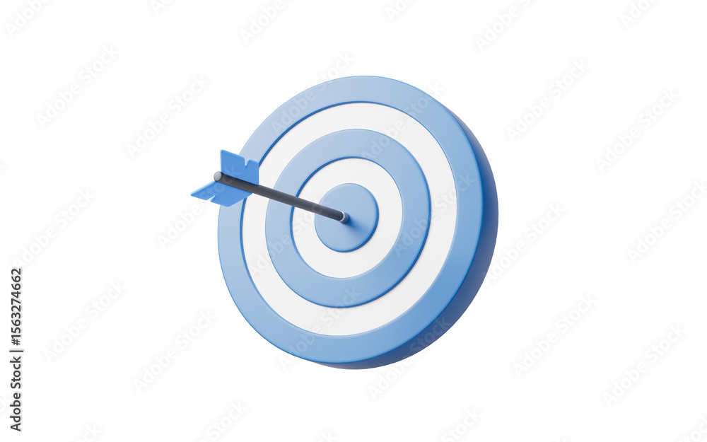 Poster target center and arrow with business target concept, 3d rendering.
