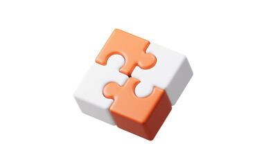 Puzzle pieces with business teamwork and collaboration concept, 3d rendering.