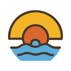 Vector illustration sun and sea