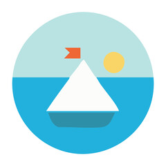 Ship on the sea vector