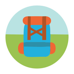 Backpack hiking vector
