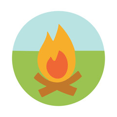 Vector illustration of a fire campfire