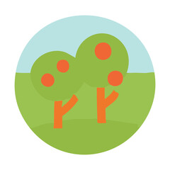 Vector illustration of a apple tree