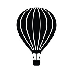 Obraz premium Simple black and white silhouette of a hot air balloon floating upwards in the sky