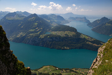 Spectacular Alpine Lake View from a Mountain Vantage Point