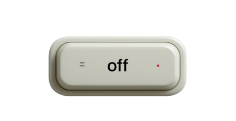 Minimal 3D toggle switch in neutral colors, turned "off", UI element, transparent PNG 
