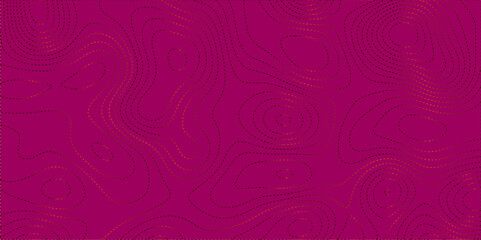 Fototapeta premium Abstract pink gradient Topographic line map pattern background with shadow. Merging Seamless Lines and Geometric Grids to Represent Sea and Mountain Topography on a Dark pink Canvas