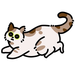 Vector illustration of tabby cat simple cartoon 
