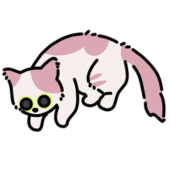 Vector illustration of cat with big eyes 