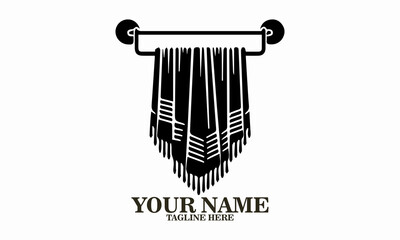 Illustration clean towel on a hanger vector design. Clean towel on a hanger icon and clean towel on a hanger logo design