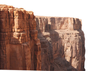  cliffs with steep edges isolated on white background PNG ,ai generated