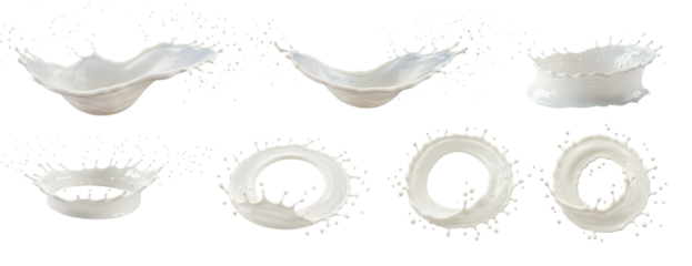 Dynamic Splash Series: Captivating Milk Splashes in Various Shapes and Forms Captured in High-Speed Photography