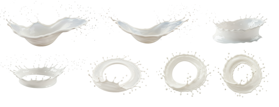 Dynamic Splash Series: Captivating Milk Splashes in Various Shapes and Forms Captured in High-Speed Photography