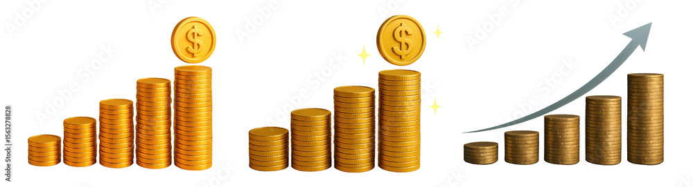 Poster a visual representation of financial growth highlighting increasing wealth through bar graphs and co