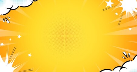 Vibrant yellow comic book style background