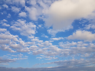 Bright blue sky with cloud, nature weather background. Environment, atmosphere and heaven concept