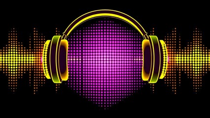 Headphones and sound waves