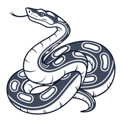 Fototapeta premium Cute green cartoon snake vector illustration for a reptile animal design